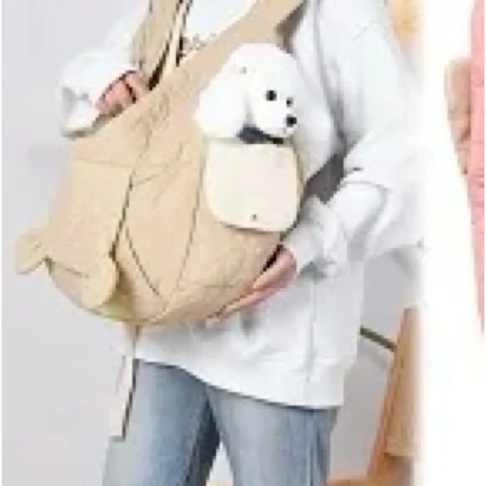 NWT Lightweight Quilted Beige Small Pet Carrier sling Bag with Padded Interior